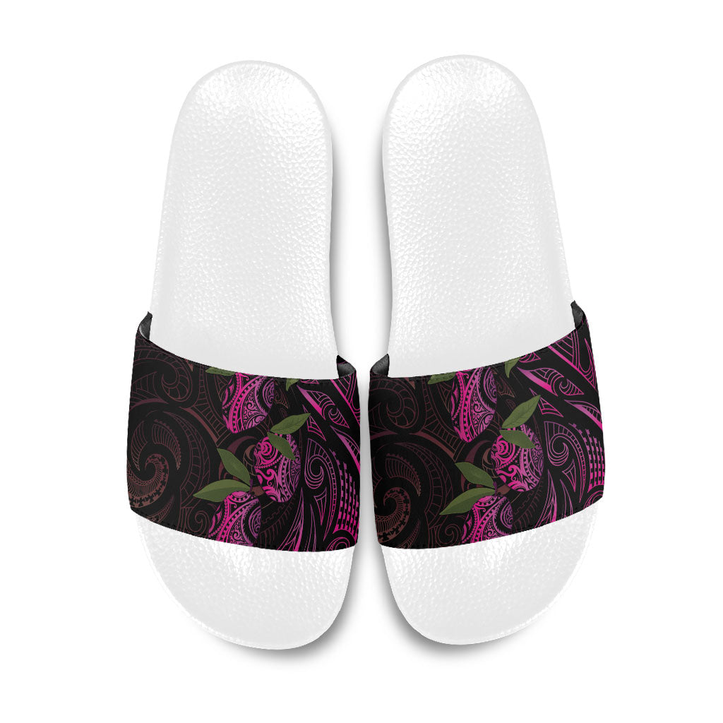 Hawaiian Mango Tribal Tattoo Slide Sandals Pink Pacific Traditional Pattern LT9 Pink - Polynesian Pride
