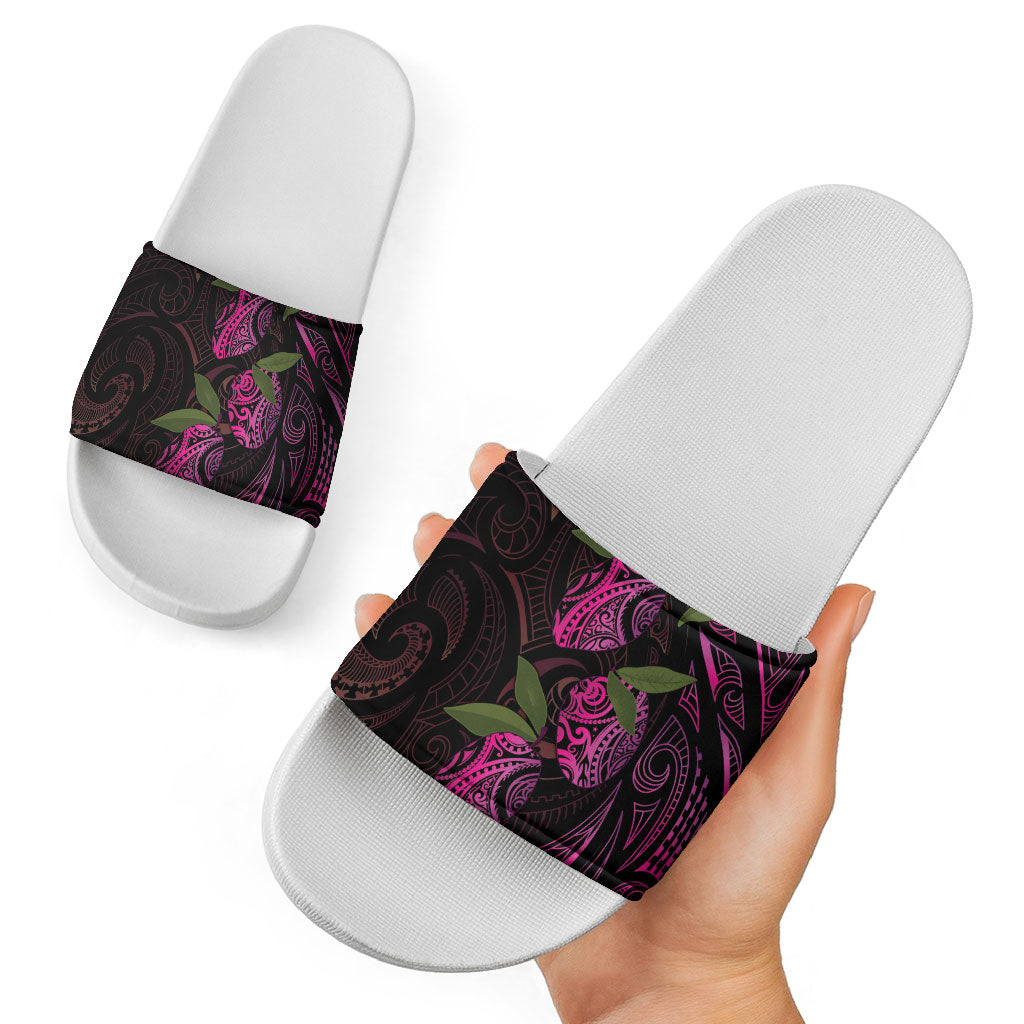 Hawaiian Mango Tribal Tattoo Slide Sandals Pink Pacific Traditional Pattern LT9 - Polynesian Pride