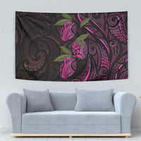 Hawaiian Mango Tribal Tattoo Tapestry Pink Pacific Traditional Pattern LT9 - Polynesian Pride