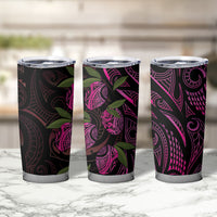 Hawaiian Mango Tribal Tattoo Tumbler Cup Pink Pacific Traditional Pattern LT9 - Polynesian Pride