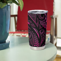 Hawaiian Mango Tribal Tattoo Tumbler Cup Pink Pacific Traditional Pattern LT9 - Polynesian Pride
