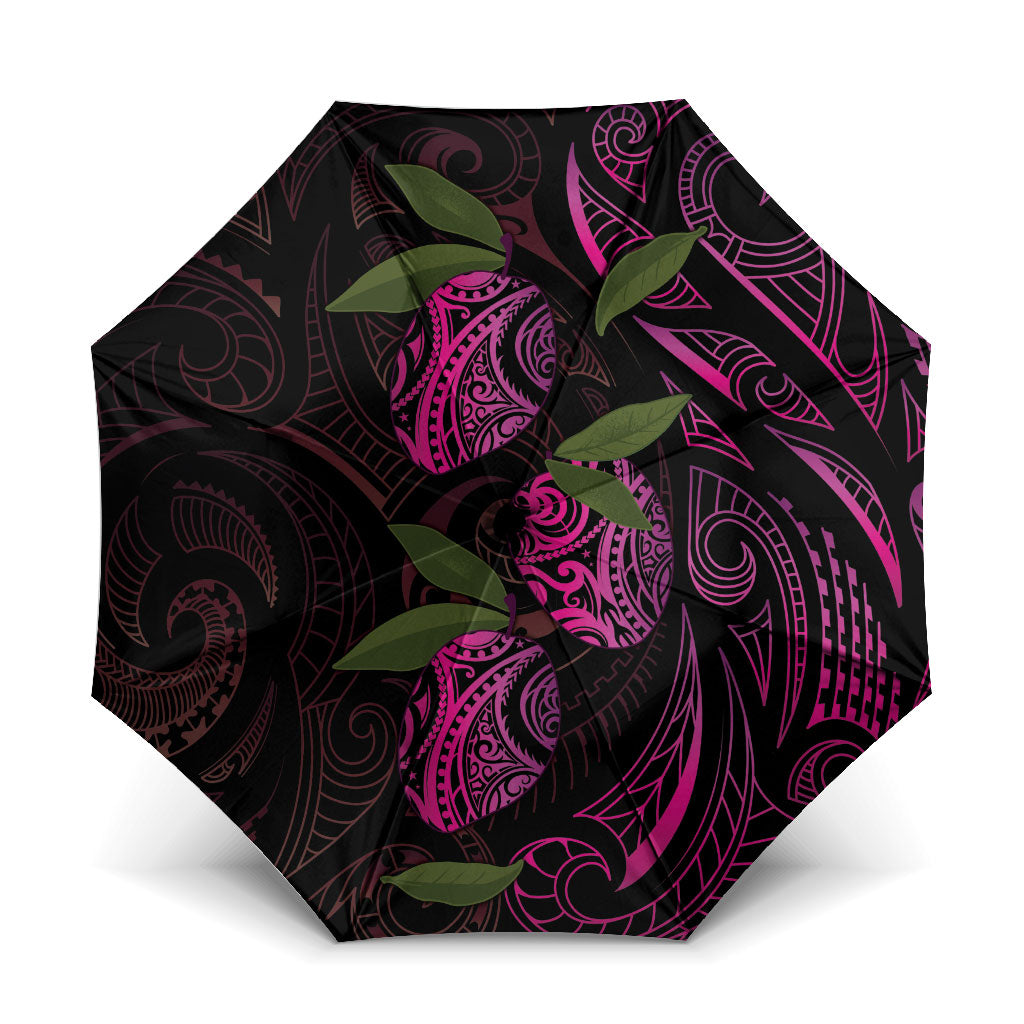 Hawaiian Mango Tribal Tattoo Umbrella Pink Pacific Traditional Pattern LT9 One Size Folded 11.42 inch Opened Diameter 37.4 inch Pink - Polynesian Pride
