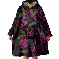 Hawaiian Mango Tribal Tattoo Wearable Blanket Hoodie Pink Pacific Traditional Pattern LT9 - Polynesian Pride