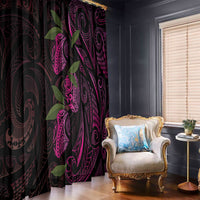 Hawaiian Mango Tribal Tattoo Window Curtain Pink Pacific Traditional Pattern LT9 - Polynesian Pride