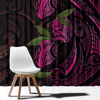 Hawaiian Mango Tribal Tattoo Window Curtain Pink Pacific Traditional Pattern LT9 - Polynesian Pride