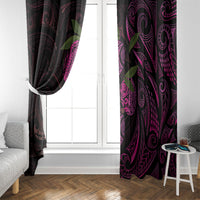 Hawaiian Mango Tribal Tattoo Window Curtain Pink Pacific Traditional Pattern LT9 - Polynesian Pride