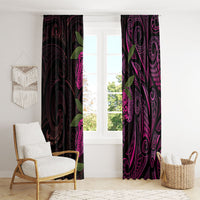 Hawaiian Mango Tribal Tattoo Window Curtain Pink Pacific Traditional Pattern LT9 - Polynesian Pride