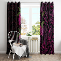 Hawaiian Mango Tribal Tattoo Window Curtain Pink Pacific Traditional Pattern LT9 - Polynesian Pride