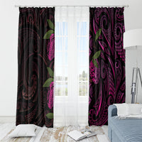 Hawaiian Mango Tribal Tattoo Window Curtain Pink Pacific Traditional Pattern LT9 - Polynesian Pride