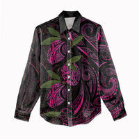 Hawaiian Mango Tribal Tattoo Women Casual Shirt Pink Pacific Traditional Pattern LT9 - Polynesian Pride