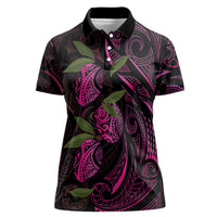 Hawaiian Mango Tribal Tattoo Women Polo Shirt Pink Pacific Traditional Pattern LT9 Female Pink - Polynesian Pride