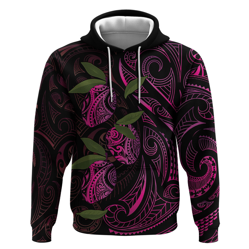 Hawaiian Mango Tribal Tattoo Zip Hoodie Pink Pacific Traditional Pattern LT9 Pullover Hoodie Pink - Polynesian Pride
