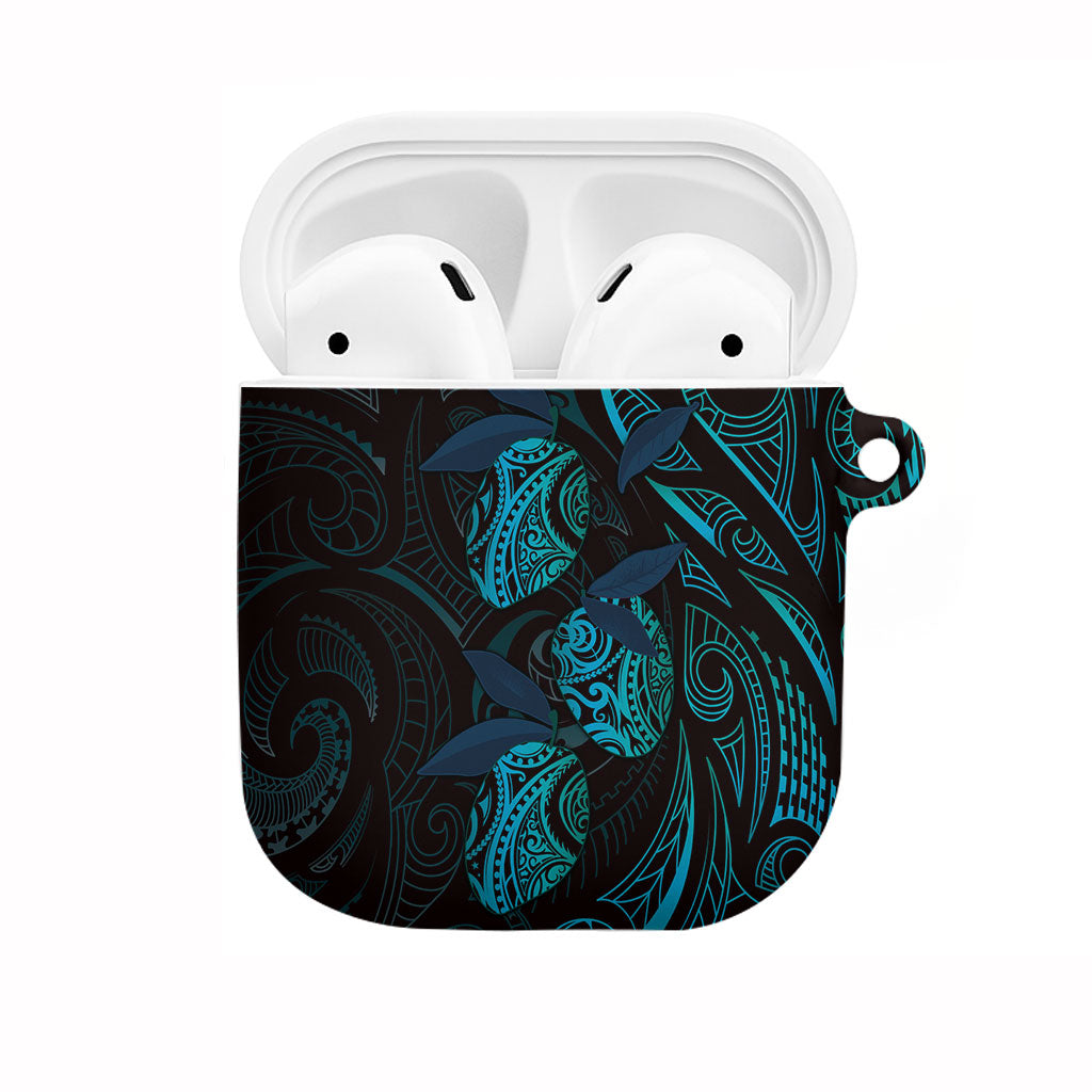 Hawaiian Mango Tribal Tattoo AirPods Case Teal Pacific Traditional Pattern LT9 Teal - Polynesian Pride