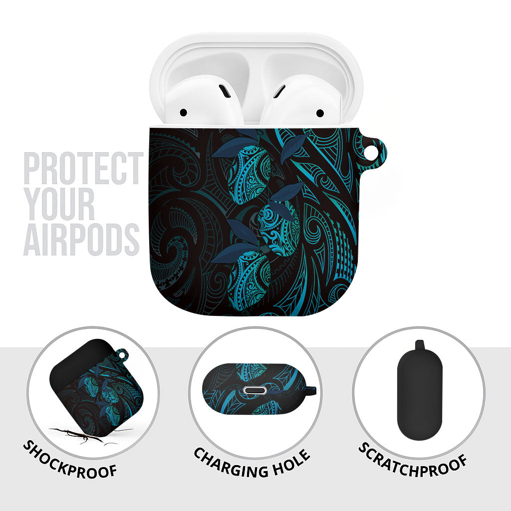 Hawaiian Mango Tribal Tattoo AirPods Case Teal Pacific Traditional Pattern LT9 - Polynesian Pride