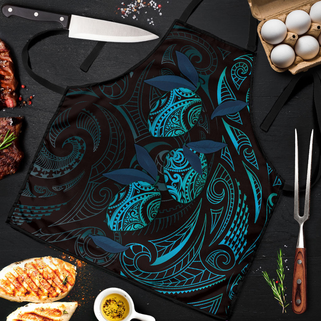 Hawaiian Mango Tribal Tattoo Apron Teal Pacific Traditional Pattern LT9 Teal - Polynesian Pride