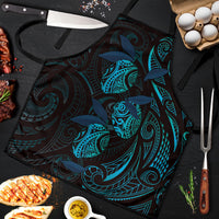 Hawaiian Mango Tribal Tattoo Apron Teal Pacific Traditional Pattern LT9 Teal - Polynesian Pride