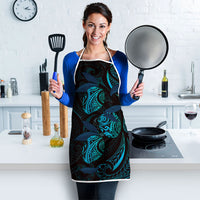 Hawaiian Mango Tribal Tattoo Apron Teal Pacific Traditional Pattern LT9 - Polynesian Pride
