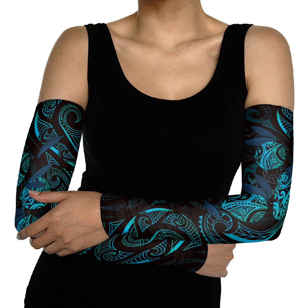 Hawaiian Mango Tribal Tattoo Arm Sleeves Teal Pacific Traditional Pattern LT9 - Polynesian Pride