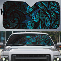 Hawaiian Mango Tribal Tattoo Auto Sun Shade Teal Pacific Traditional Pattern LT9 Teal - Polynesian Pride