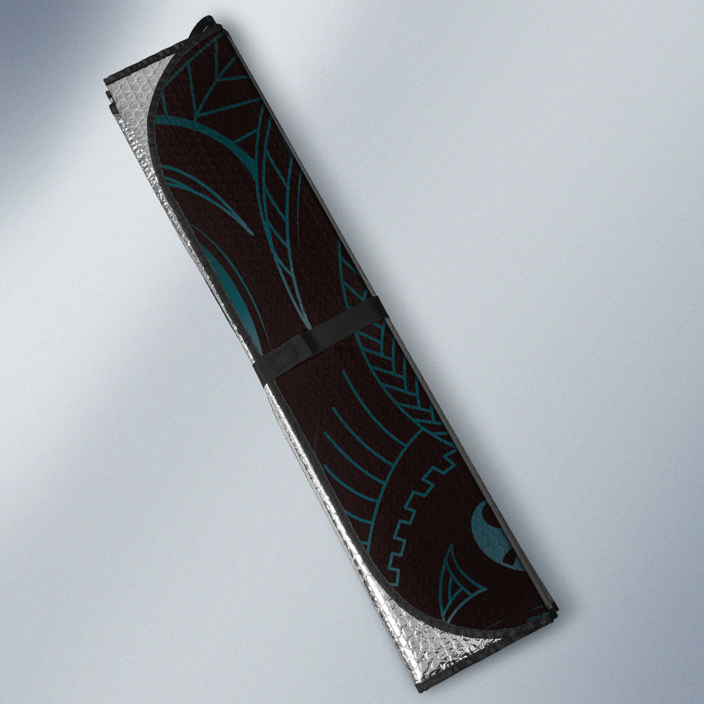 Hawaiian Mango Tribal Tattoo Auto Sun Shade Teal Pacific Traditional Pattern LT9 - Polynesian Pride
