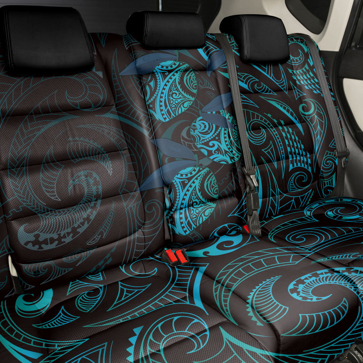 Hawaiian Mango Tribal Tattoo Back Car Seat Cover Teal Pacific Traditional Pattern LT9 - Polynesian Pride