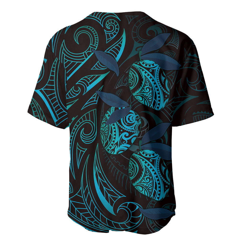 Hawaiian Mango Tribal Tattoo Baseball Jersey Teal Pacific Traditional Pattern LT9 - Polynesian Pride