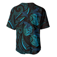 Hawaiian Mango Tribal Tattoo Baseball Jersey Teal Pacific Traditional Pattern LT9 - Polynesian Pride