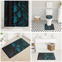 Hawaiian Mango Tribal Tattoo Bathroom Set Teal Pacific Traditional Pattern LT9 - Polynesian Pride