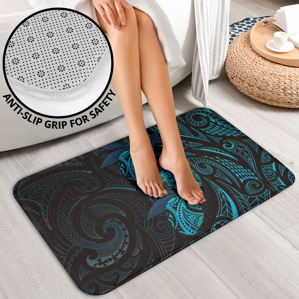 Hawaiian Mango Tribal Tattoo Bathroom Set Teal Pacific Traditional Pattern LT9 - Polynesian Pride