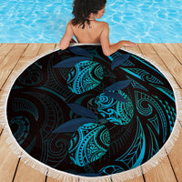 Hawaiian Mango Tribal Tattoo Beach Blanket Teal Pacific Traditional Pattern LT9 - Polynesian Pride