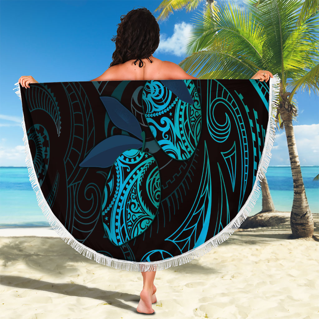 Hawaiian Mango Tribal Tattoo Beach Blanket Teal Pacific Traditional Pattern LT9 - Polynesian Pride