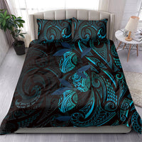 Hawaiian Mango Tribal Tattoo Bedding Set Teal Pacific Traditional Pattern LT9 - Polynesian Pride
