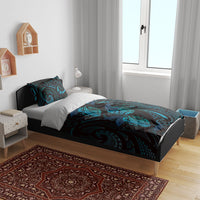 Hawaiian Mango Tribal Tattoo Bedding Set Teal Pacific Traditional Pattern LT9 - Polynesian Pride