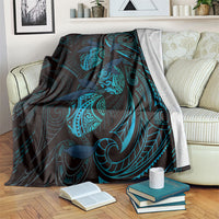Hawaiian Mango Tribal Tattoo Blanket Teal Pacific Traditional Pattern LT9 Teal - Polynesian Pride