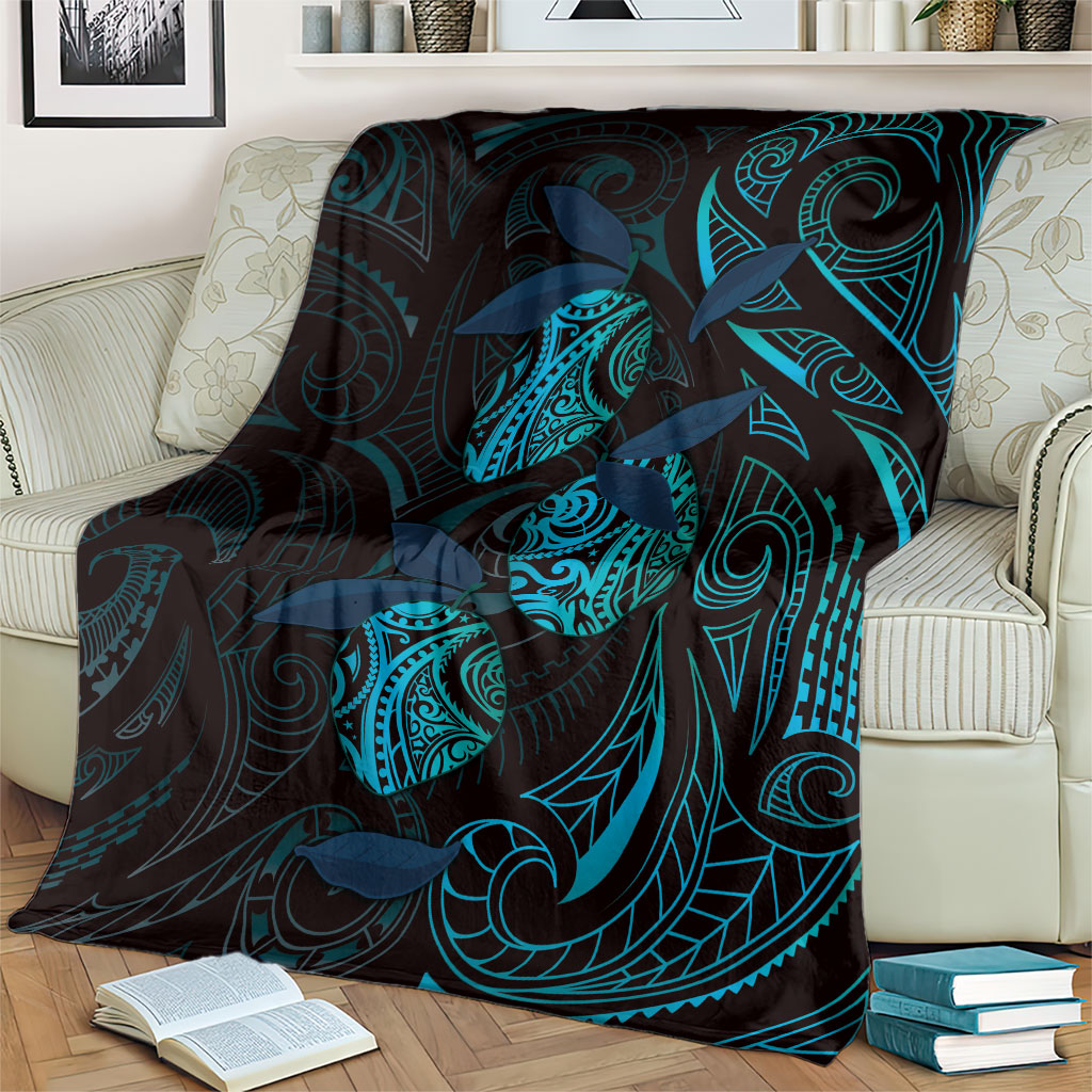 Hawaiian Mango Tribal Tattoo Blanket Teal Pacific Traditional Pattern LT9 - Polynesian Pride