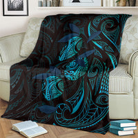 Hawaiian Mango Tribal Tattoo Blanket Teal Pacific Traditional Pattern LT9 - Polynesian Pride
