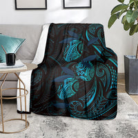 Hawaiian Mango Tribal Tattoo Blanket Teal Pacific Traditional Pattern LT9 - Polynesian Pride