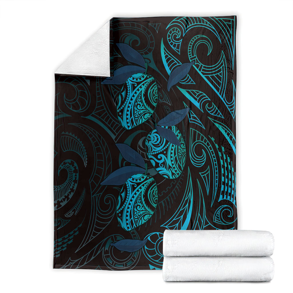 Hawaiian Mango Tribal Tattoo Blanket Teal Pacific Traditional Pattern LT9 - Polynesian Pride