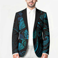 Hawaiian Mango Tribal Tattoo Blazer Teal Pacific Traditional Pattern LT9 - Polynesian Pride