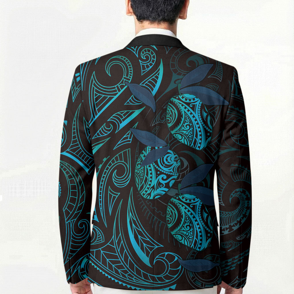 Hawaiian Mango Tribal Tattoo Blazer Teal Pacific Traditional Pattern LT9 - Polynesian Pride