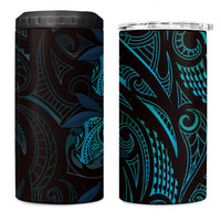 Hawaiian Mango Tribal Tattoo 4 in 1 Can Cooler Tumbler Teal Pacific Traditional Pattern LT9 One Size: 16 oz Teal - Polynesian Pride