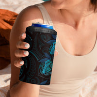 Hawaiian Mango Tribal Tattoo 4 in 1 Can Cooler Tumbler Teal Pacific Traditional Pattern LT9 - Polynesian Pride
