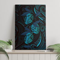 Hawaiian Mango Tribal Tattoo Canvas Wall Art Teal Pacific Traditional Pattern LT9 - Polynesian Pride