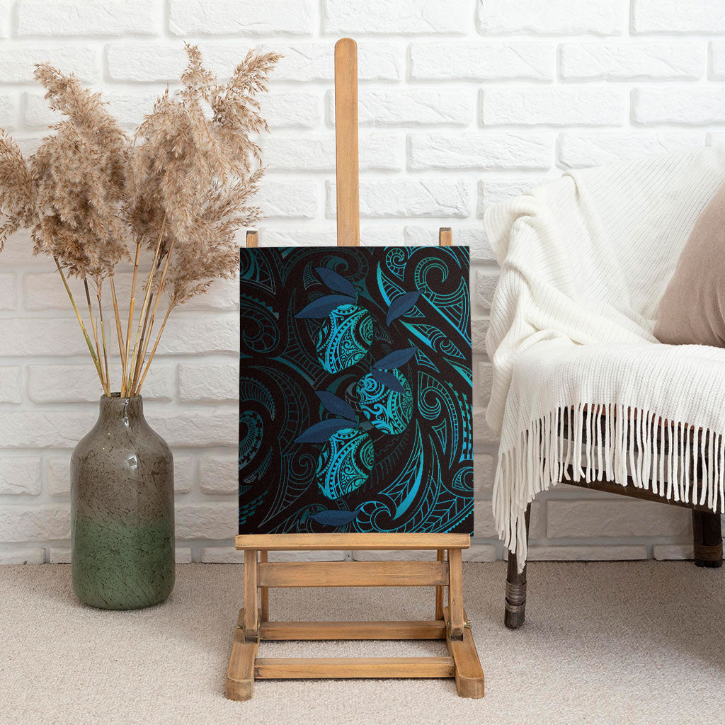 Hawaiian Mango Tribal Tattoo Canvas Wall Art Teal Pacific Traditional Pattern LT9 - Polynesian Pride