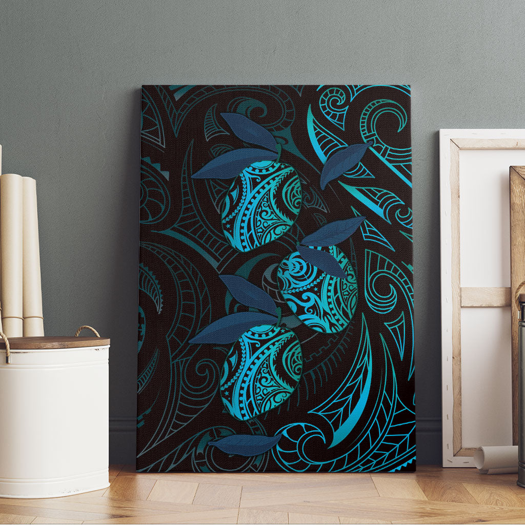Hawaiian Mango Tribal Tattoo Canvas Wall Art Teal Pacific Traditional Pattern LT9 - Polynesian Pride