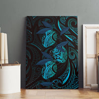 Hawaiian Mango Tribal Tattoo Canvas Wall Art Teal Pacific Traditional Pattern LT9 - Polynesian Pride