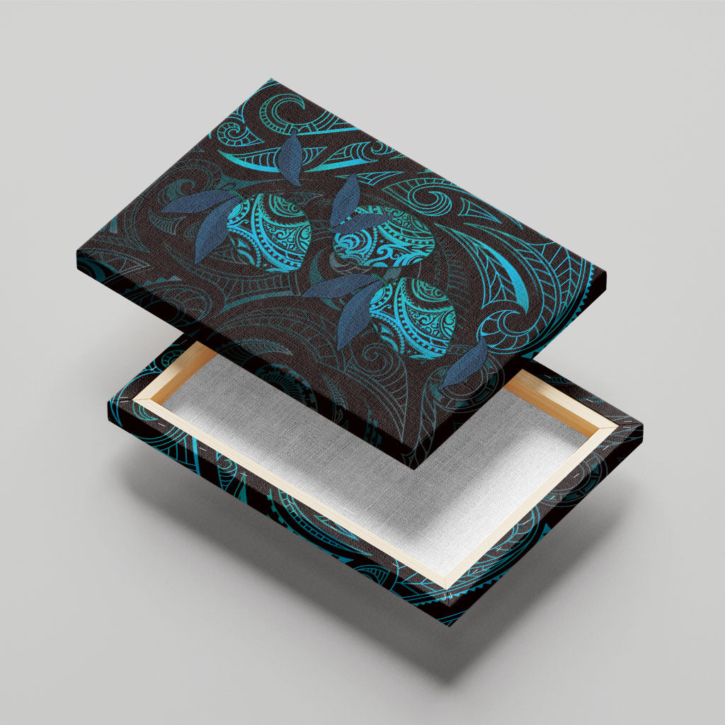 Hawaiian Mango Tribal Tattoo Canvas Wall Art Teal Pacific Traditional Pattern LT9 - Polynesian Pride