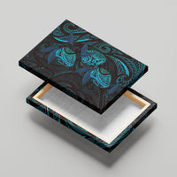 Hawaiian Mango Tribal Tattoo Canvas Wall Art Teal Pacific Traditional Pattern LT9 - Polynesian Pride