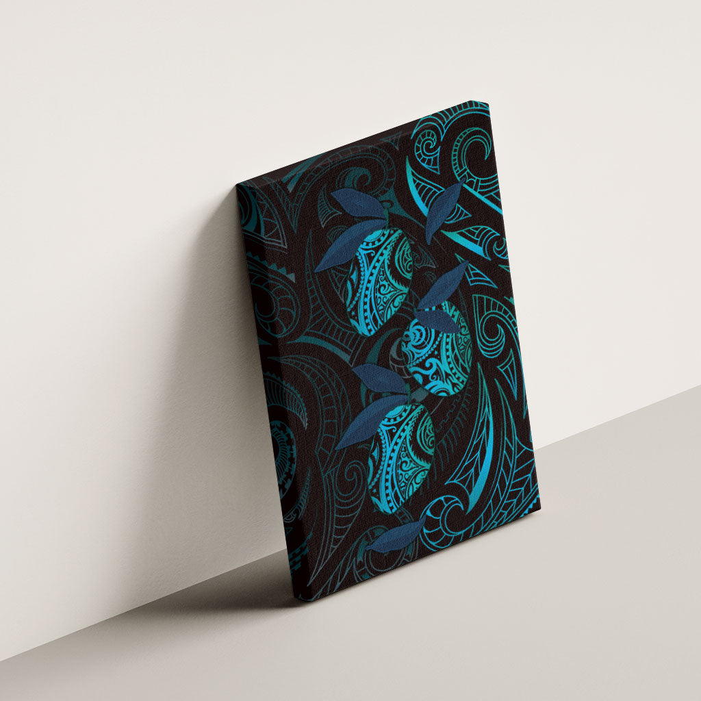 Hawaiian Mango Tribal Tattoo Canvas Wall Art Teal Pacific Traditional Pattern LT9 - Polynesian Pride
