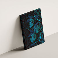 Hawaiian Mango Tribal Tattoo Canvas Wall Art Teal Pacific Traditional Pattern LT9 - Polynesian Pride